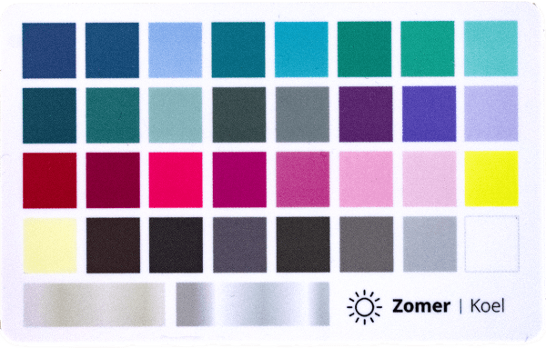 kleurenkaart zomertype kleuranalyse